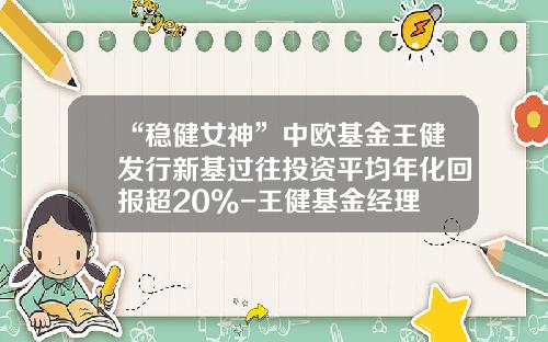 “稳健女神”中欧基金王健发行新基过往投资平均年化回报超20%-王健基金经理