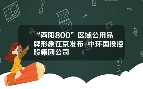 “酉阳800”区域公用品牌形象在京发布-中环国投控股集团公司