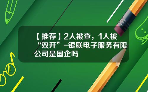 【推荐】2人被查，1人被“双开”-银联电子服务有限公司是国企吗