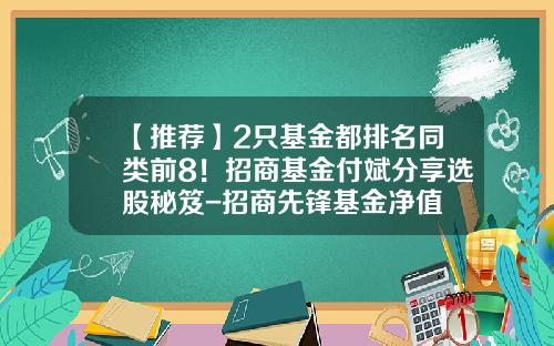【推荐】2只基金都排名同类前8！招商基金付斌分享选股秘笈-招商先锋基金净值