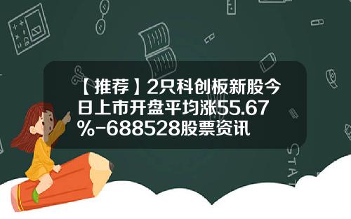 【推荐】2只科创板新股今日上市开盘平均涨55.67%-688528股票资讯