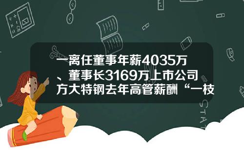 一离任董事年薪4035万、董事长3169万上市公司方大特钢去年高管薪酬“一枝独秀”-方大萍钢公司员工持股现在怎么办