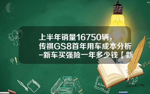 上半年销量16750辆，传祺GS8首年用车成本分析-新车买强险一年多少钱【新闻】.