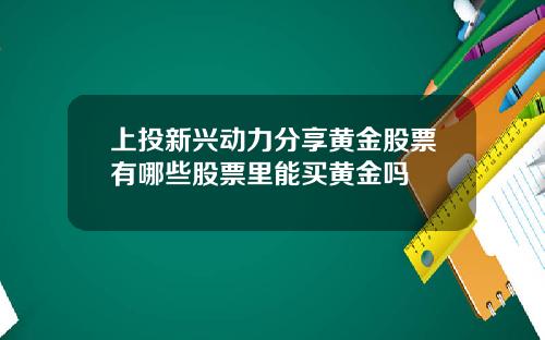 上投新兴动力分享黄金股票有哪些股票里能买黄金吗