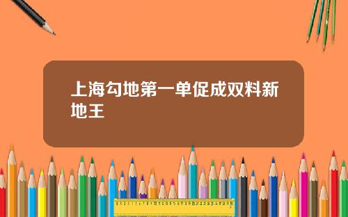 上海勾地第一单促成双料新地王