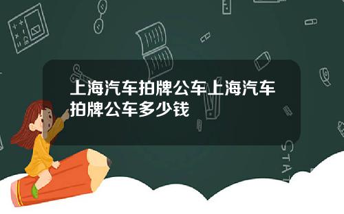 上海汽车拍牌公车上海汽车拍牌公车多少钱