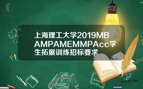 上海理工大学2019MBAMPAMEMMPAcc学生拓展训练招标要求