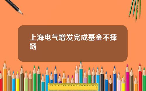 上海电气增发完成基金不捧场