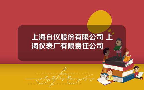 上海自仪股份有限公司 上海仪表厂有限责任公司