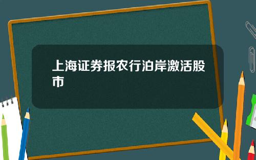 上海证券报农行泊岸激活股市