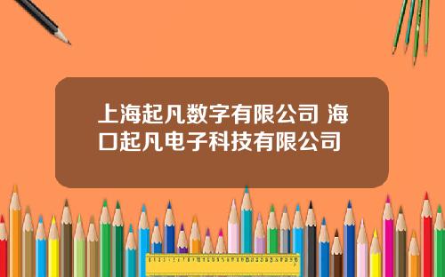 上海起凡数字有限公司 海口起凡电子科技有限公司