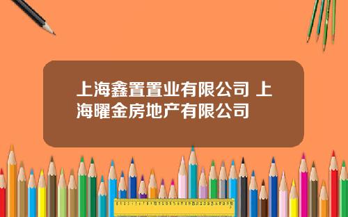 上海鑫置置业有限公司 上海曜金房地产有限公司
