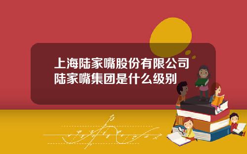 上海陆家嘴股份有限公司 陆家嘴集团是什么级别