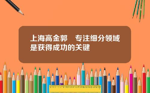 上海高金郭樑专注细分领域是获得成功的关键