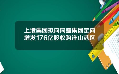 上港集团拟向同盛集团定向增发176亿股收购洋山港区