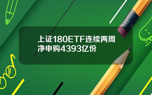 上证180ETF连续两周净申购4393亿份
