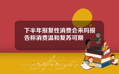 下半年报复性消费会来吗报告称消费温和复苏可期