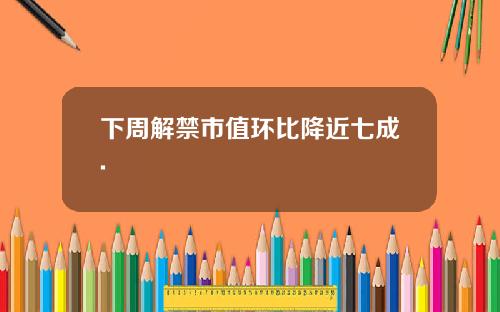 下周解禁市值环比降近七成.