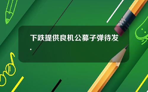 下跌提供良机公募子弹待发.