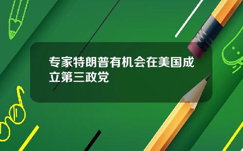 专家特朗普有机会在美国成立第三政党
