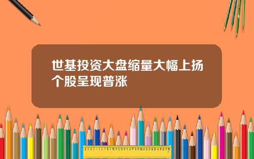 世基投资大盘缩量大幅上扬个股呈现普涨
