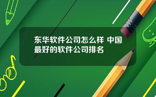 东华软件公司怎么样 中国最好的软件公司排名