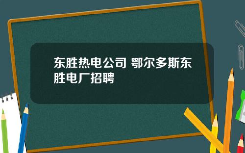 东胜热电公司 鄂尔多斯东胜电厂招聘