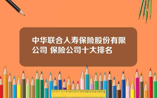 中华联合人寿保险股份有限公司 保险公司十大排名