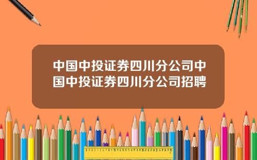 中国中投证券四川分公司中国中投证券四川分公司招聘