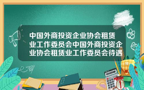 中国外商投资企业协会租赁业工作委员会中国外商投资企业协会租赁业工作委员会待遇