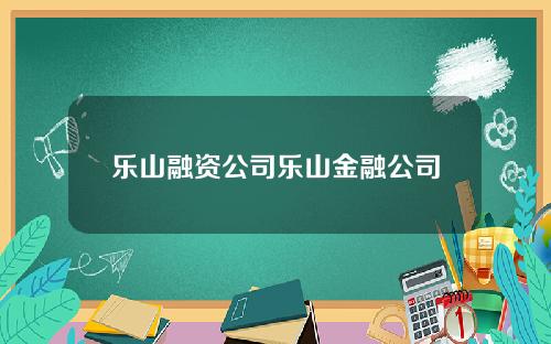 乐山融资公司乐山金融公司