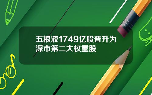 五粮液1749亿股晋升为深市第二大权重股