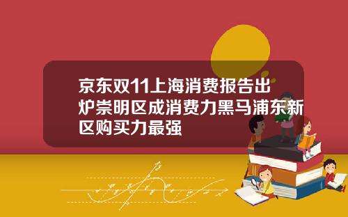京东双11上海消费报告出炉崇明区成消费力黑马浦东新区购买力最强