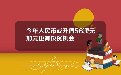 今年人民币或升值56澳元加元也有投资机会