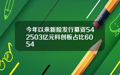 今年以来新股发行募资542503亿元科创板占比6054