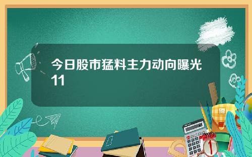今日股市猛料主力动向曝光11