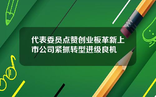 代表委员点赞创业板革新上市公司紧抓转型进级良机