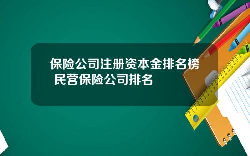 保险公司注册资本金排名榜 民营保险公司排名