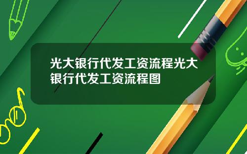 光大银行代发工资流程光大银行代发工资流程图