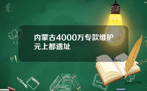 内蒙古4000万专款维护元上都遗址