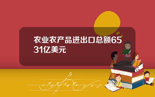 农业农产品进出口总额6531亿美元
