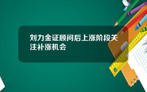 刘力金证顾问后上涨阶段关注补涨机会