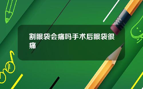 割眼袋会痛吗手术后眼袋很痛