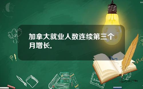 加拿大就业人数连续第三个月增长.