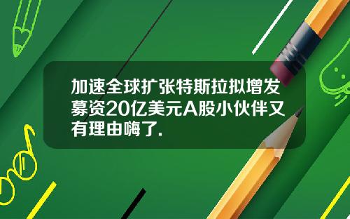 加速全球扩张特斯拉拟增发募资20亿美元A股小伙伴又有理由嗨了.