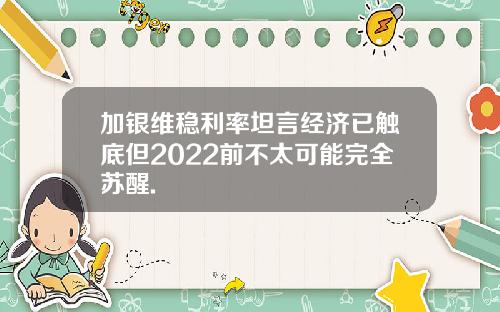 加银维稳利率坦言经济已触底但2022前不太可能完全苏醒.