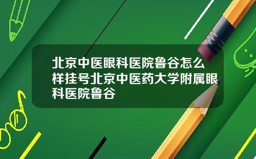 北京中医眼科医院鲁谷怎么样挂号北京中医药大学附属眼科医院鲁谷