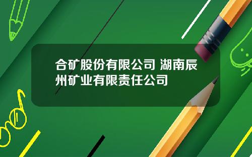 合矿股份有限公司 湖南辰州矿业有限责任公司