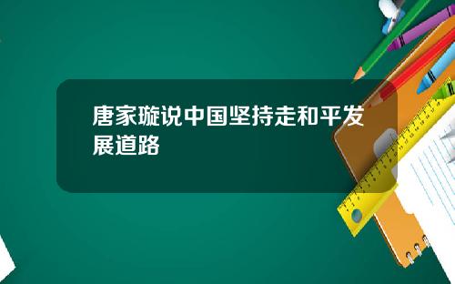 唐家璇说中国坚持走和平发展道路