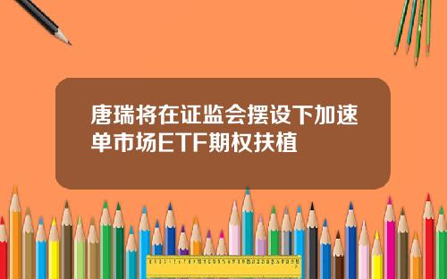 唐瑞将在证监会摆设下加速单市场ETF期权扶植